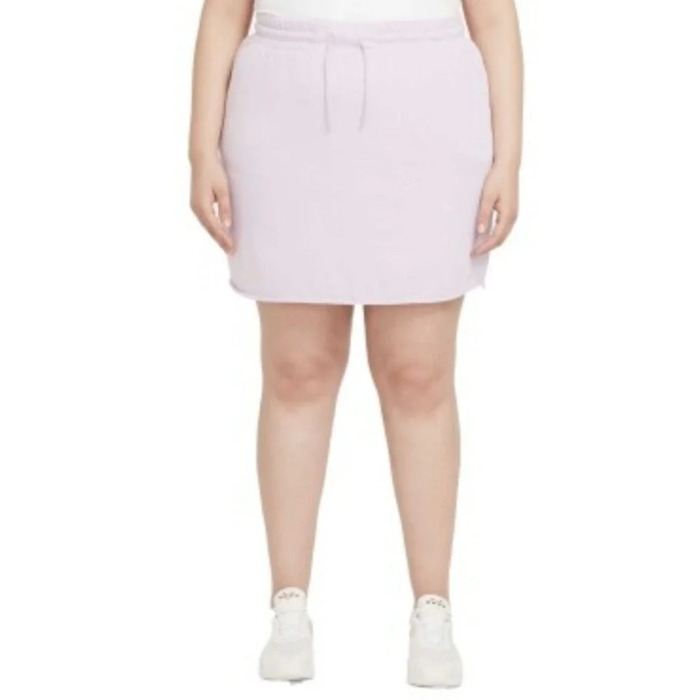 Nike Sportswear Essential French Terry Skirt Light Violet Pastel Plus‎ Size NEW